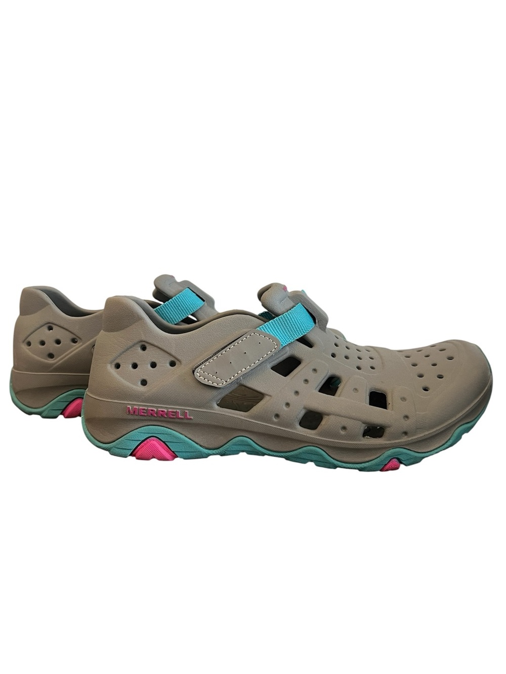 Merrell Girls’ Hydro Canyon Shoe (Grey/Turq) - Size 5